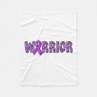 Couverture Polaire Guerrier de la sensibilisation Ruban violet Imprim