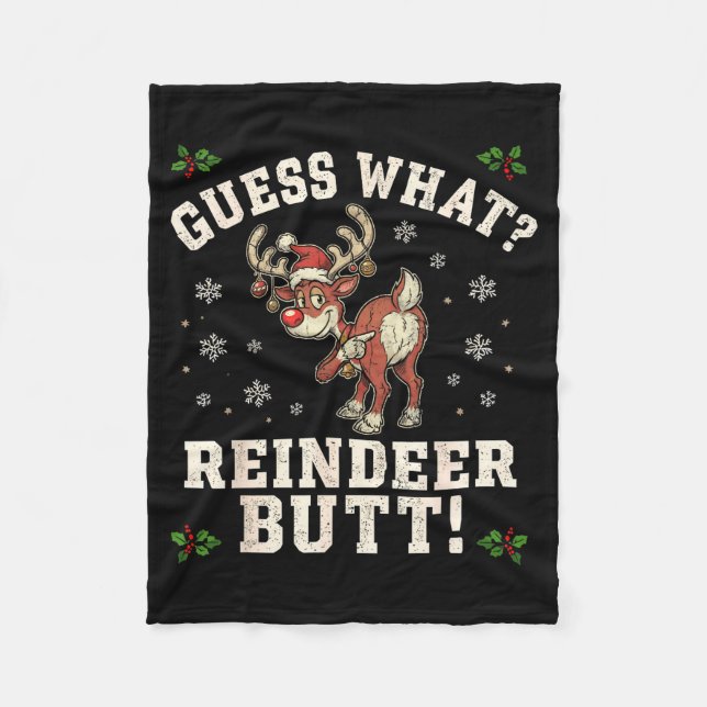 Couverture Polaire Guess What Reindeer Butt Funny Christmas  (Devant)