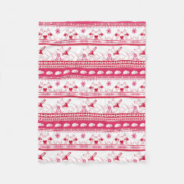 Couverture Polaire Guide Chien Conte Berger Allemand Motif - Rouge -