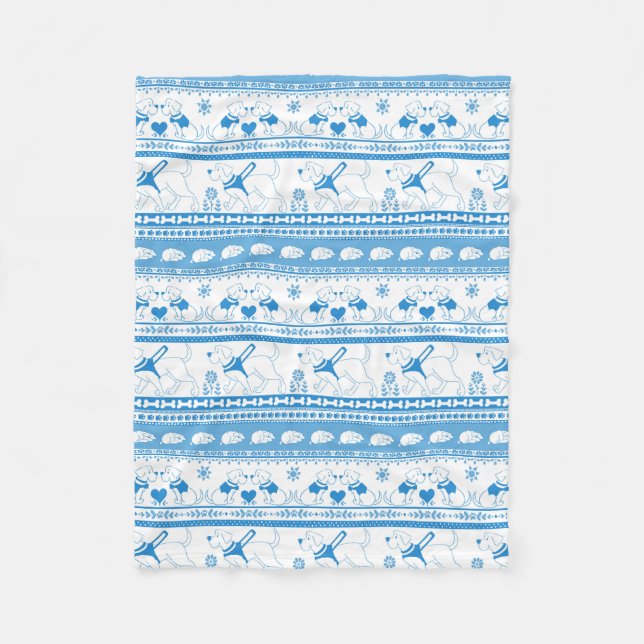 Couverture Polaire Guide Chien Tale Labs Motif - Bleu - (Devant)
