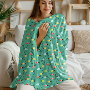 Couverture Polaire Guirlande de Noël scintillante motif de vacances