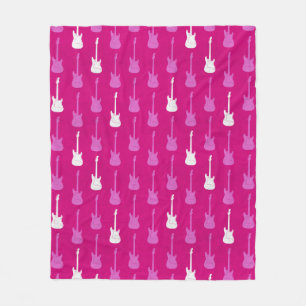 Couverture Polaire Guitare électrique classique grungeuse rose pois b