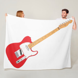 COUVERTURE POLAIRE GUITARE ÉLECTRIQUE ICONIQUE ROUGE