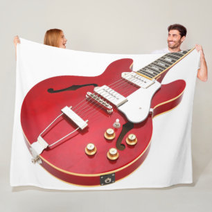 COUVERTURE POLAIRE GUITARE ÉLECTRIQUE ROUGE ICONIQUE