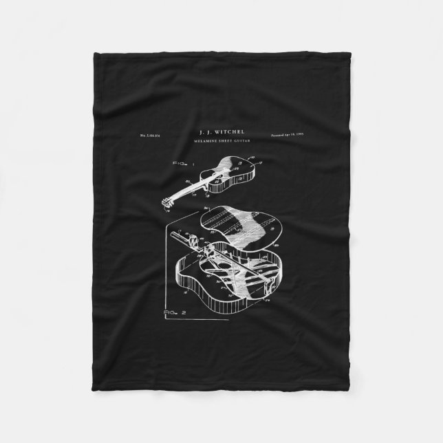 Couverture Polaire Guitare Lover | Martin Guitare Brevet (Devant)