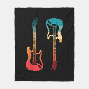 Couverture Polaire Guitare Rétro Guitariste Guitare Basse Électrique