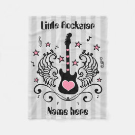 Couverture Polaire Guitare rose de vedette du rock avec des ailes
