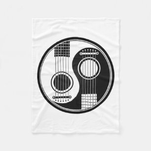 Couverture Polaire Guitares acoustiques noires personnalisables Yin