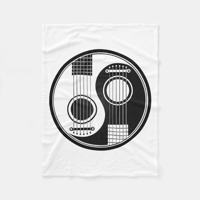 Couverture Polaire Guitares acoustiques noires personnalisables Yin (Devant)