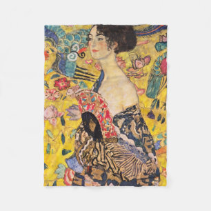 Couverture Polaire Gustav Klimt - Dame avec ventilateur