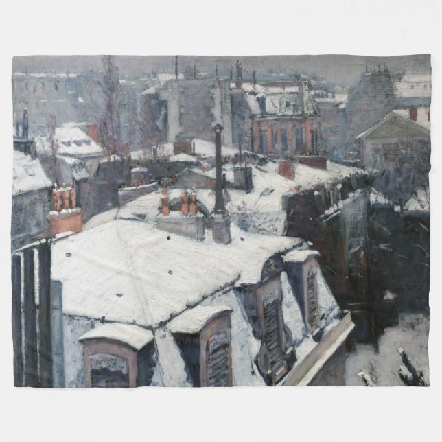 Couverture Polaire Gustave Caillebotte - Toits dans la neige (Devant (Horizontal))