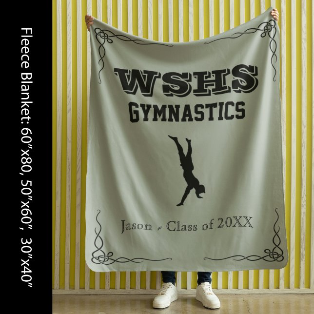 Couverture Polaire Gym Team Fleece Med Blanket Texte noir pour les ga (Gym Team Fleece Med Blanket Black Text for Guys)