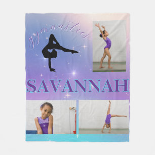 Couverture Polaire Gymnaste Purple Turquoise Gradient 3 Photo Personn