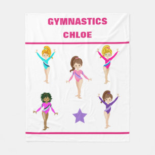 COUVERTURE POLAIRE GYMNASTICS BLANKET AVEC 5 GYMNASTES PERSONNALISÉS