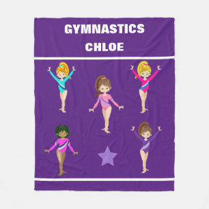 COUVERTURE POLAIRE GYMNASTICS BLANKET AVEC 5 GYMNASTES PERSONNALISÉS