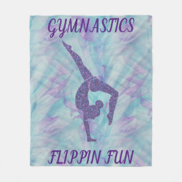 COUVERTURE POLAIRE GYMNASTICS "FLIPPIN FUN" FLEECE BLANKET.