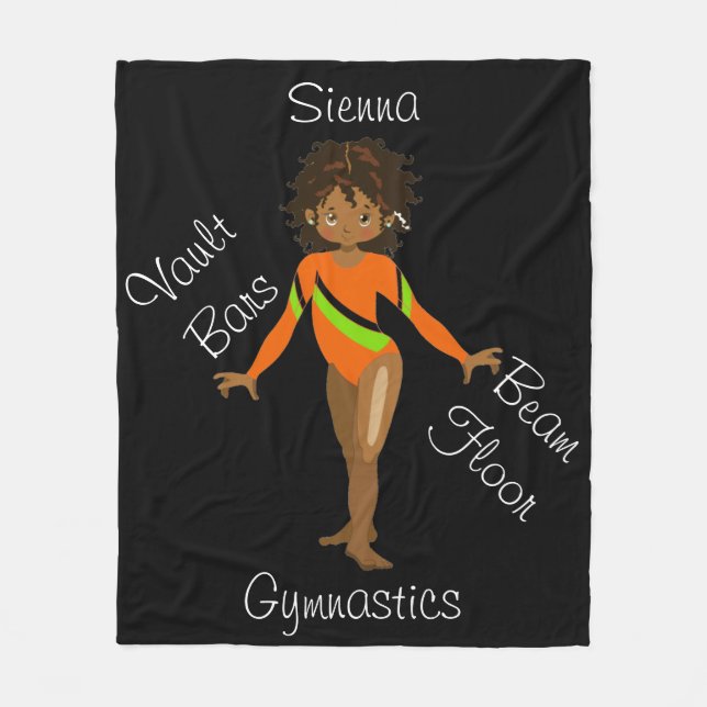 Couverture Polaire Gymnastique Africaine Américaine, Yeux Brown, Léo  (Devant)