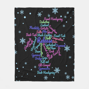 Couverture Polaire Gymnastique artistique Mot Cloud Snowflake