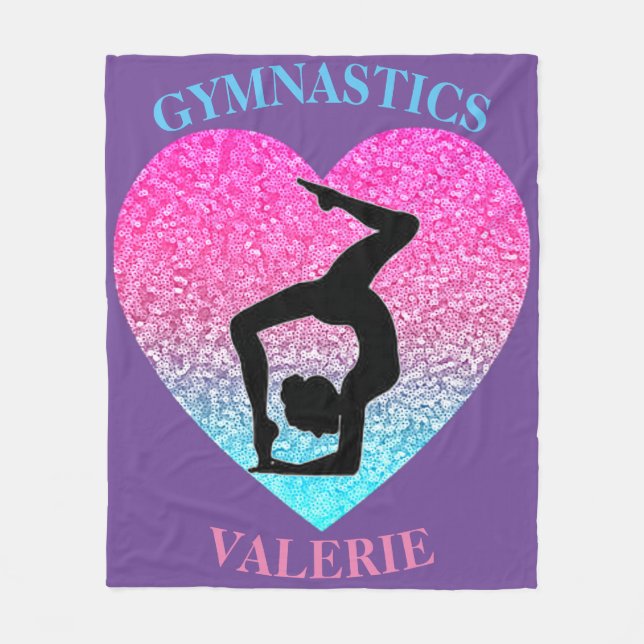 Couverture Polaire Gymnastique Blanche-polaire avec nom de Gymnaste (Devant)