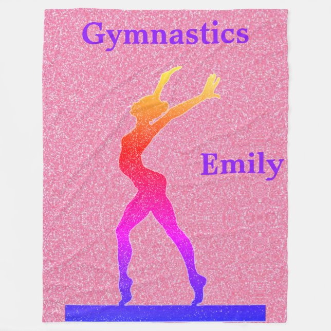 Couverture Polaire Gymnastique Girls Pink Sparkle Fleece Blanket (Devant)