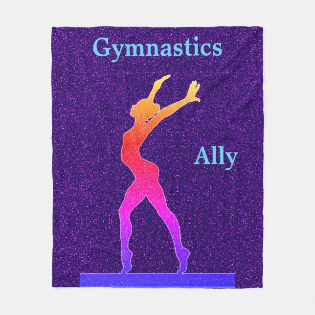 Couverture Polaire Gymnastique Girls Purple Sparkle Fleece Blanket (Devant)