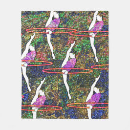 Couverture Polaire Gymnastique Hula Hoop danse coloré cadeau motif