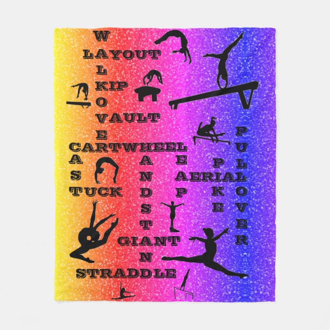 Couverture Polaire Gymnastique Mots-croisés Compétences Arc-en-ciel É (Devant)