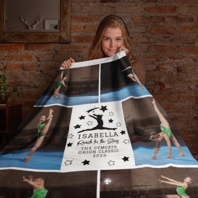 Couverture Polaire Gymnastique personnalisée 6 Photo Collage Nom Anné (Créateur téléchargé)