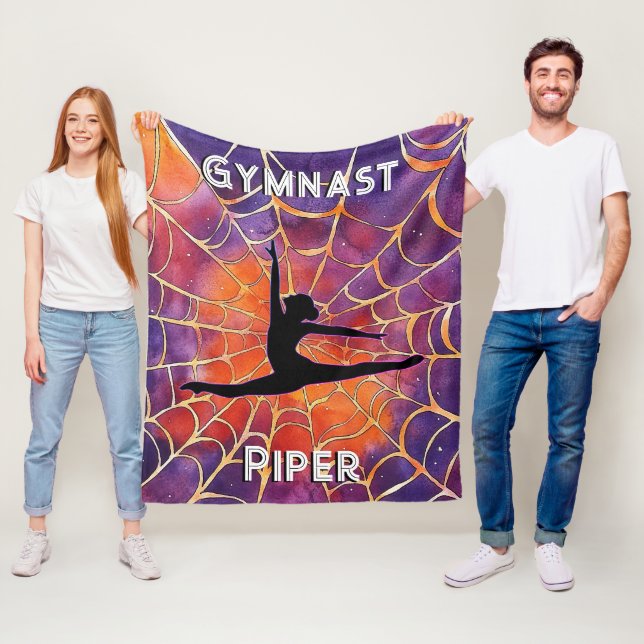 Couverture Polaire Gymnastique personnalisée Halloween Spiderweb (En situation)