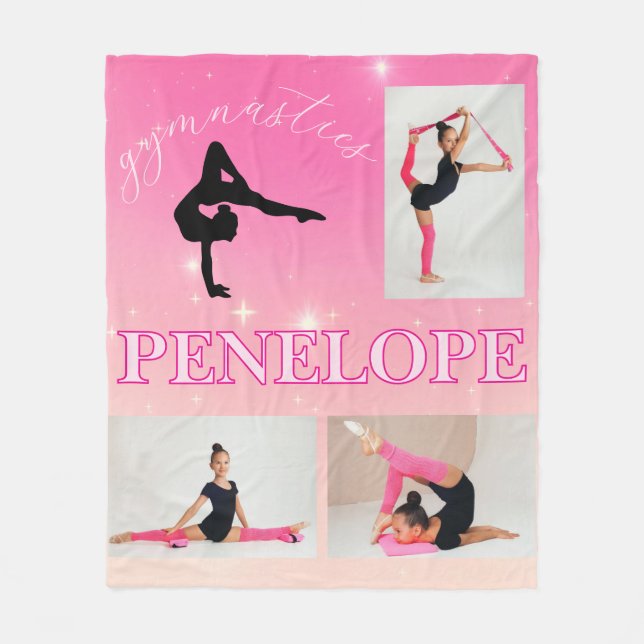 Couverture Polaire Gymnastique rose Gradient 3 Photo personnalisée (Devant)