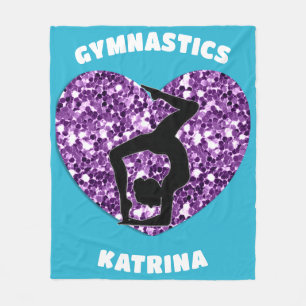 Couverture Polaire Gymnastique Turquoise et violet Personnalisée