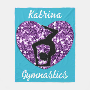 Couverture Polaire Gymnastique Turquoise et violet Personnalisée