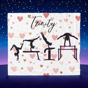 Couverture Polaire Gymnastique Valentine Coeurs roses Personnalisé