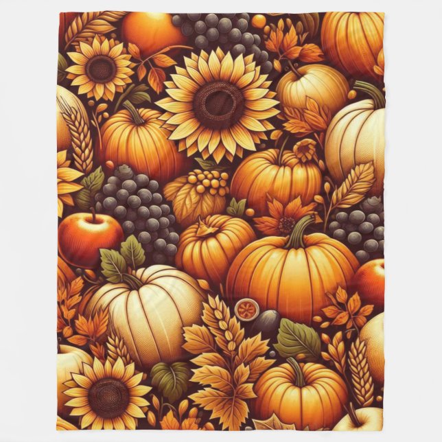 Couverture Polaire Halloween/Automne/Automne/citrouille (Devant)