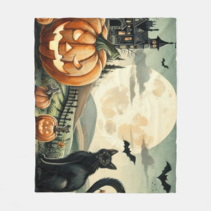 Couverture Polaire Halloween/Automne/Automne/citrouille/chat