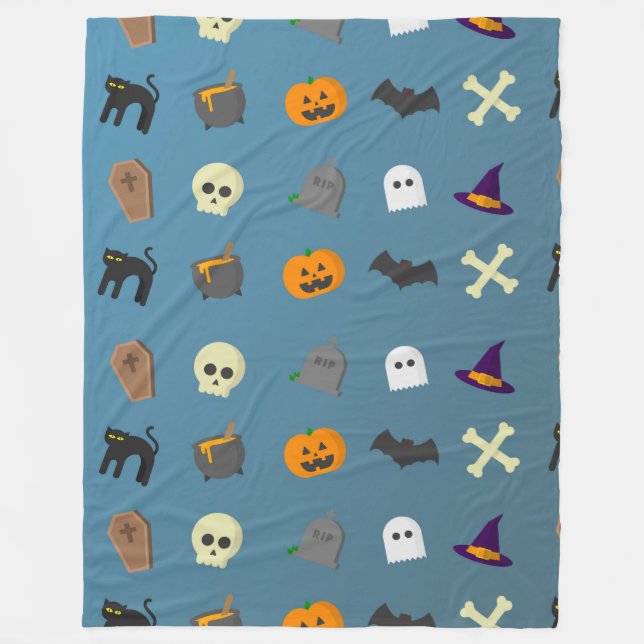Couverture Polaire Halloween blanc mignon Motif Bluegray (Devant)