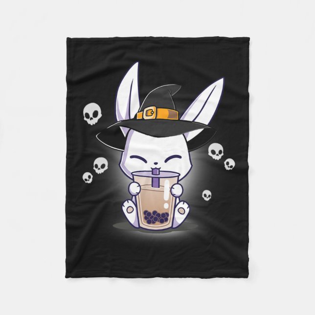 Couverture Polaire Halloween Bo Bunny Kawaii Anime Witch Bunny Bo (Devant)