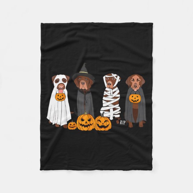 Couverture Polaire Halloween Brown Labrador Ghost Soky Chocolate Lab  (Devant)