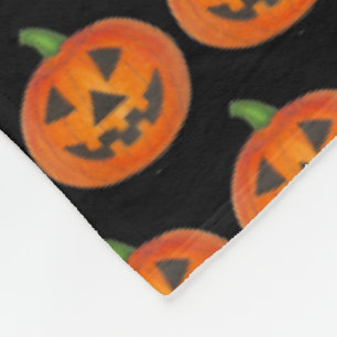 Couverture Polaire Halloween Citrouille noir orange Jack o' Lantern