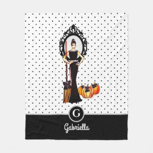 Couverture Polaire Halloween Classic Élégante Robe Noire Longue Mode