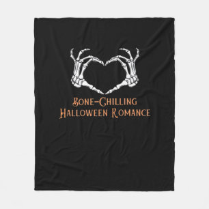 Couverture Polaire Halloween Coeur hanté Skeletal Bone Chilling Cla