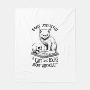 Couverture Polaire Halloween Crâne de chat facilement distrait Funny 