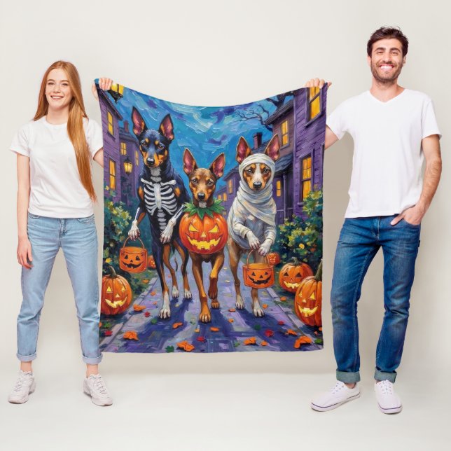 Couverture Polaire Halloween de Kelpie australienne (En situation)