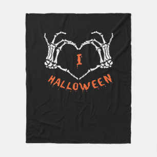 Couverture Polaire Halloween de Slogan. Geste Cardiaque En Squelette