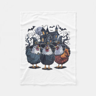 Couverture Polaire Halloween Éffrayant de poulet sorcier drôle