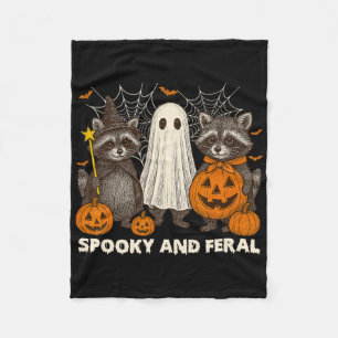 Couverture Polaire Halloween éffrayante Et Férale Cute Ghost Raccoon 