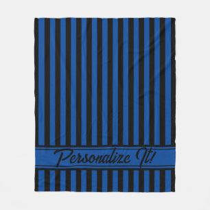 Couverture Polaire Halloween en bande verticale noire bleue