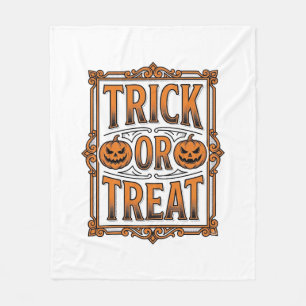 Couverture Polaire Halloween Farce Friandise Citrouilles Crânes Gravu