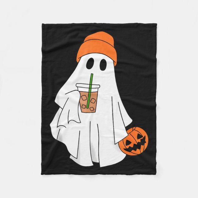 Couverture Polaire Halloween Ghost Drinking Coffee Ghost Ice Coffee M (Devant)
