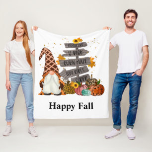 Couverture Polaire Halloween Gnomes, Happy Fall, Citrouille, Hayrides